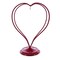 Double Wire Heart Twisted Red Painted Metal Ornament Display Stand 7.8 Inches (Poland)